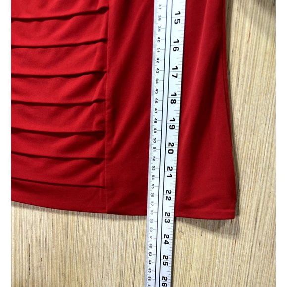 Calvin Klein - Women's Sleeveless Stretch Blouse, Red, Medium - Picture 6 of 13